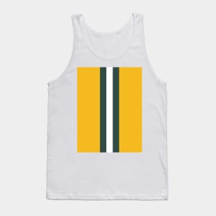 Retro American Football Stripes Green Bay Yellow, Green, White Tank Top